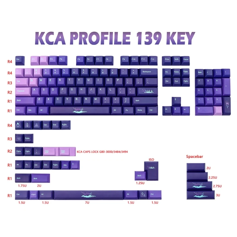 139 колпачков для механической клавиатуры GK61/64/68/75/84/87/96/980/104/108 MX-Switch