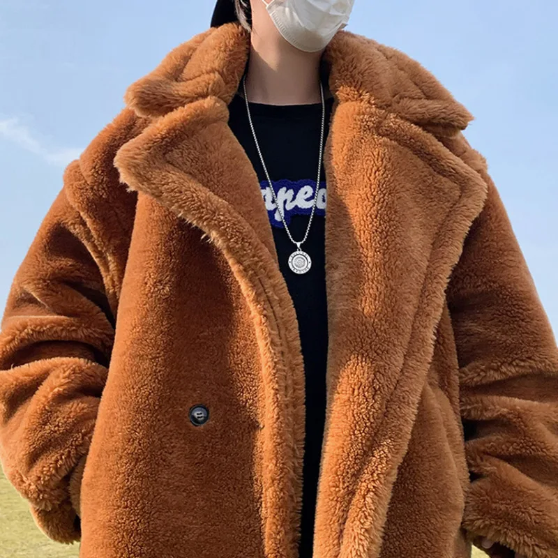 Teddy coat short lamb wool loose thickened coat men's large warm cotton coat b288-mj601-p155