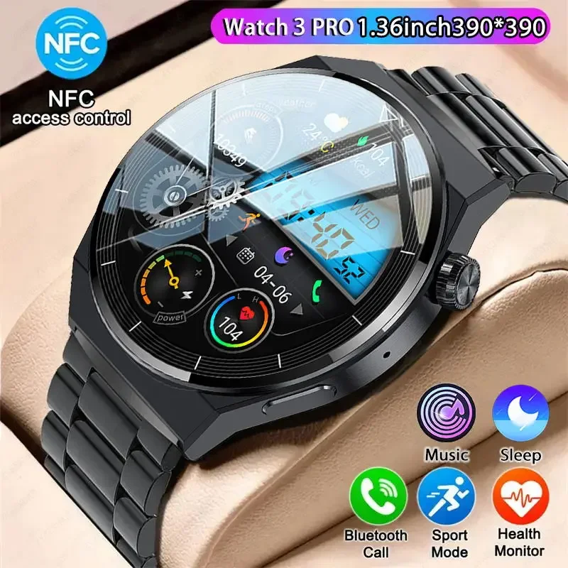 

Умные часы мужские GT3 Pro AMOLED с экраном 2023*390 HD, пульсометром и Bluetooth