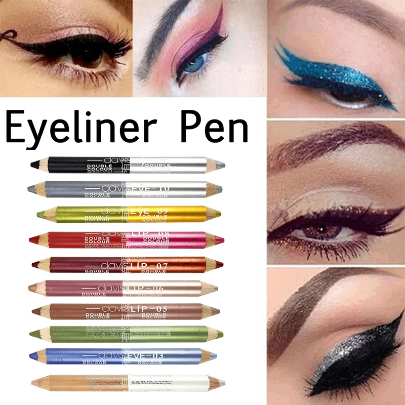 

Colorful Eyeliner Double Head Eye Liner Pen Pearl Matte Eye Shadow Pencil Glitter Eyeshadow Waterproof Sweat-proof Beauty