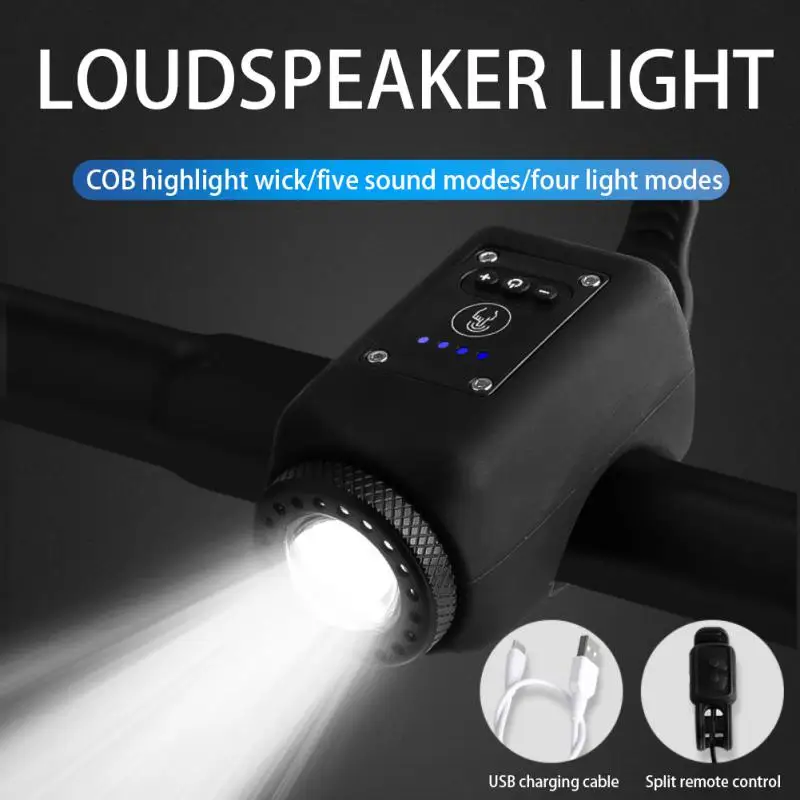

Bicycle Light Remote Control Horn Light Headlight TYPE-C Fast Charging Waterproof MTB Horn Light Flashlight Bicycle Accessories
