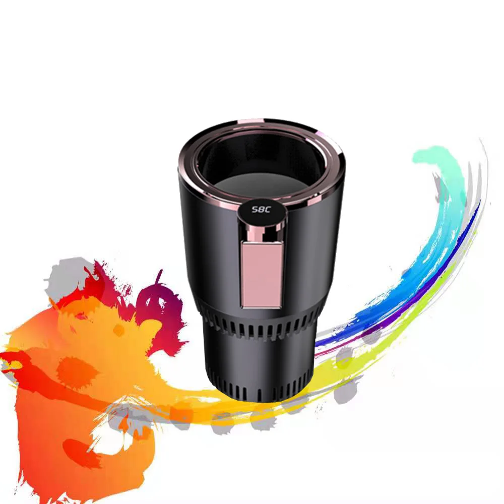 

2-In-1 Smart Cooling Heating Car Cup Electric Coffee Milk Warmer Cooler Beverage Mug with Temperature Display for 12V 24V 220V