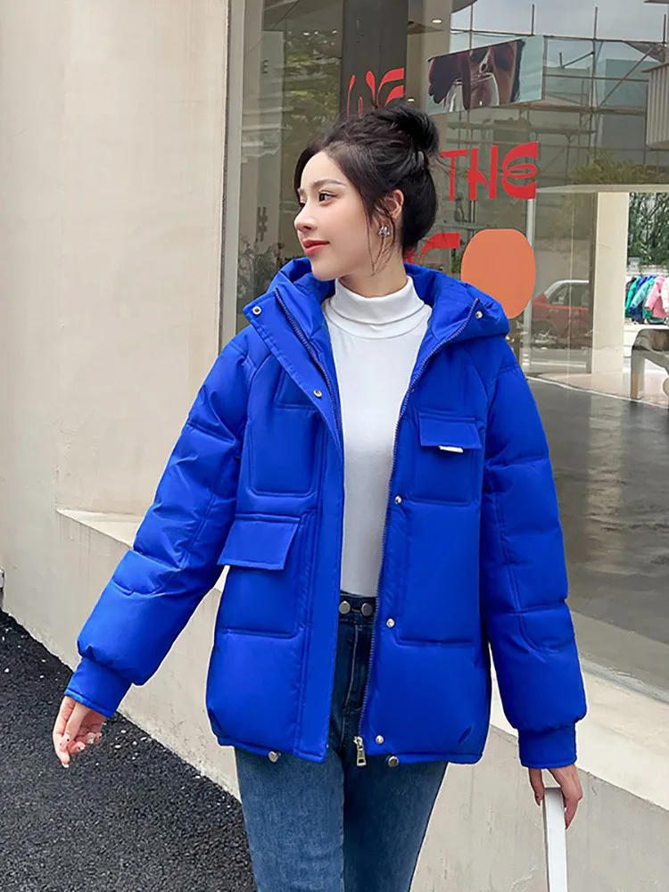 2022 Women Winter Puffer Parka Hooded Female Warm Thicken Overcoat Korean Style Loose Oversize Ladies Jacket Coat