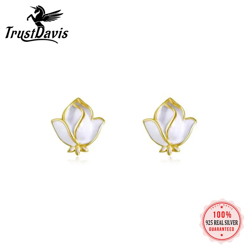 Женские серьги-гвоздики из серебра 925 пробы с эмалью | Украшения и аксессуары