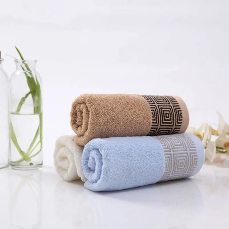 

HELLOYOUNG Jacquard Soft Cotton Face Towel For Adults Thick Bathroom Super Absorbent Towel 33x74cm