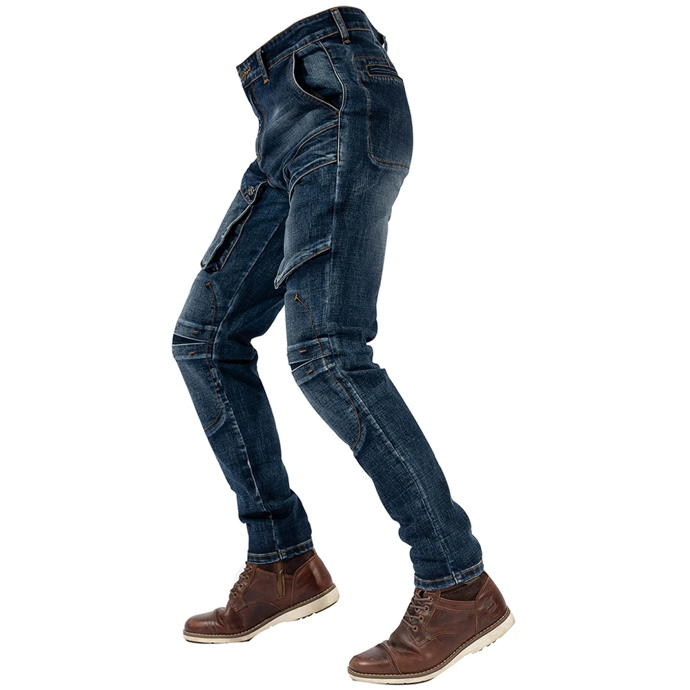 LOMENG Motorcycle Jeans Motorbike Motocross Cycling Jeans Safety CE Knee Armored Moto Ride Trousers Pants for Men LM632