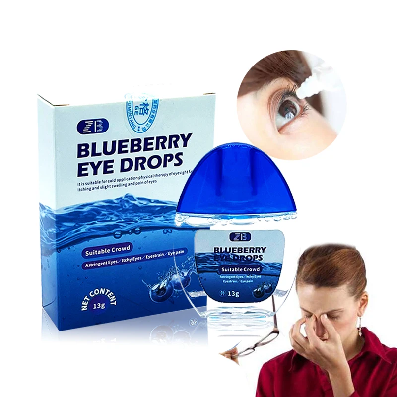 

3PCS ZB Blueberry Cold Eye Drops Cleanning Eyes Detox Relieves Discomfort Removal Fatigue Relax Massage Eye Care Plaster 13ML