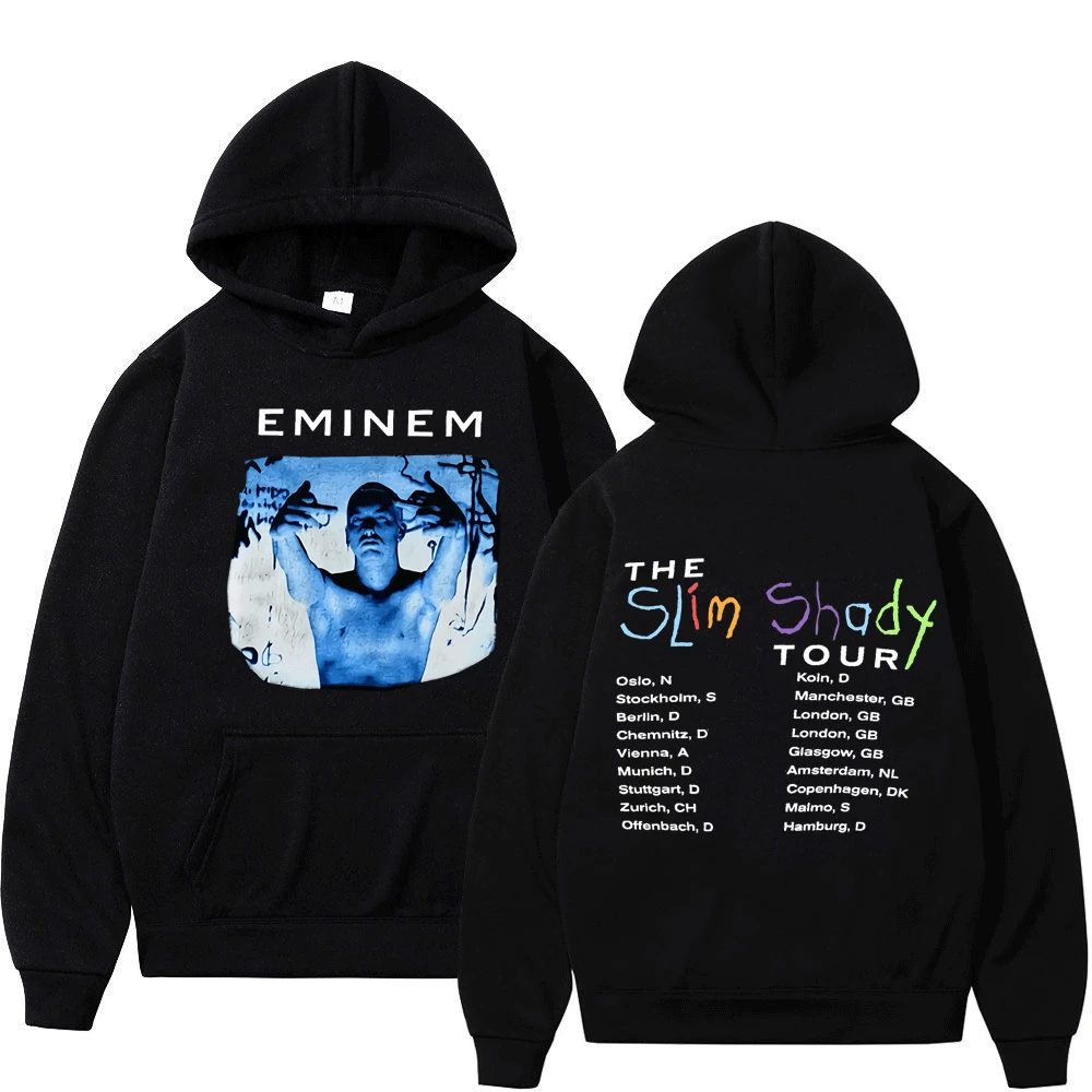 Eminem Slim Shady Tour Cool Hoodies Hip Hop Rap Punk Style Men Women Sweatshirt Rock Gothic Winter Retro Trend Hooded Pullover