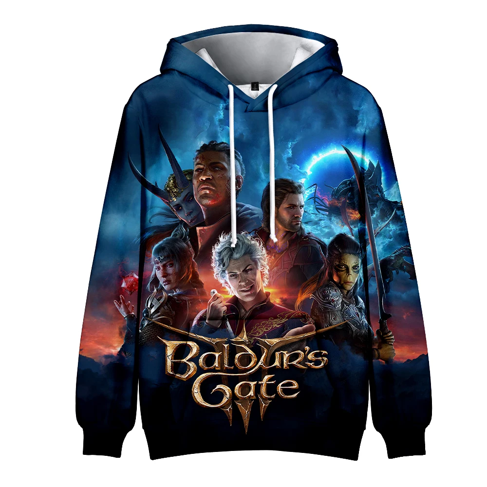 

Толстовка Baldur's Gate III с капюшоном, новинка 2023, свитшот с длинным рукавом для женщин и мужчин, уличная одежда в стиле Харадзюку, 3D одежда
