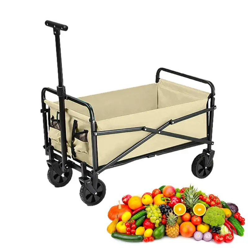 

Foldable Outdoor Camping Cart Portable 264 Lb Large Capacity Multifunction Cart With Wheels Outdoor Utility Trolley BBQ Trolley