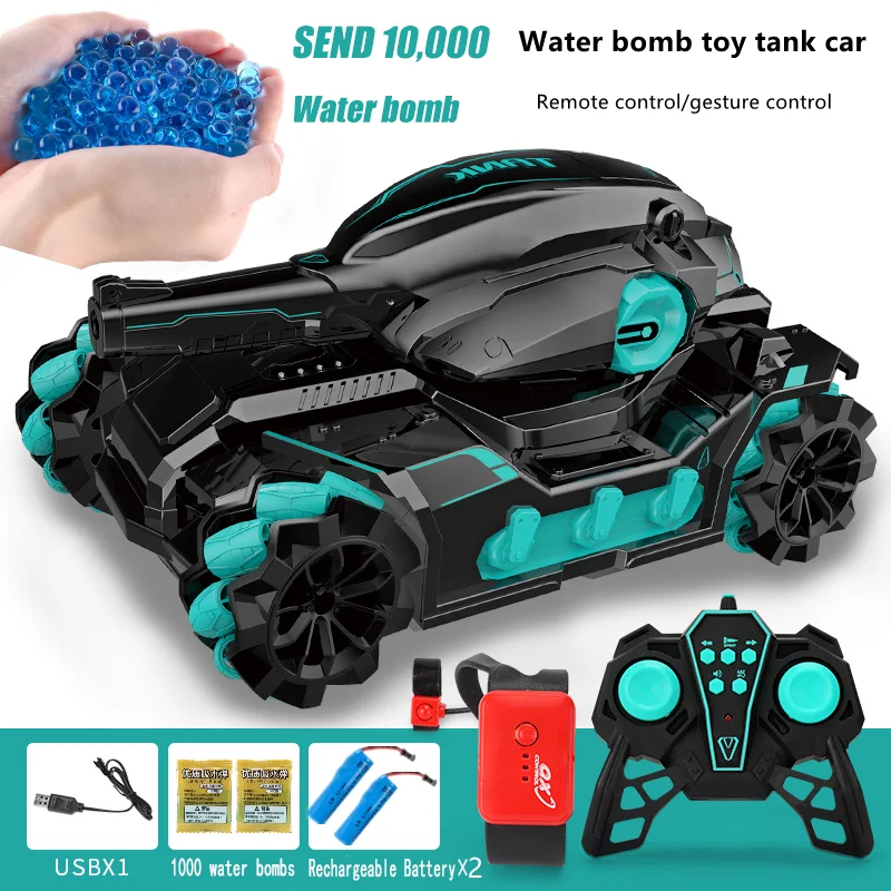 RC Car 2.4G 4WD Water Bomb Tank Shooting Competitive Gesture Radio Controlled Remote Control Drift Off-road Car Kids Toy Gifts