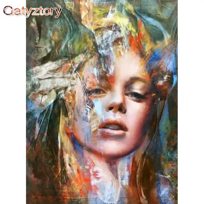 

GATYZTORY 60x75cm Frame Women DIY Painting By Numbers Figure Painting Wall Art Picture Acrylic Paint By Numbers For Gift