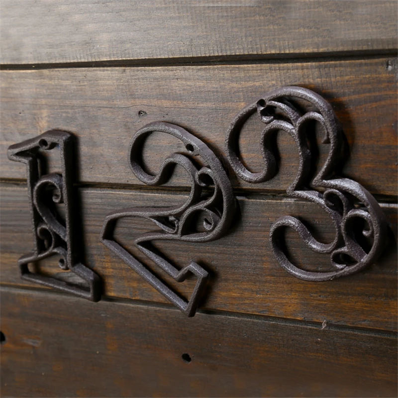 

Industrial Cast Iron House Number American Style Door Numbers Address Customized Number For Home Restaurant Wall Living Room