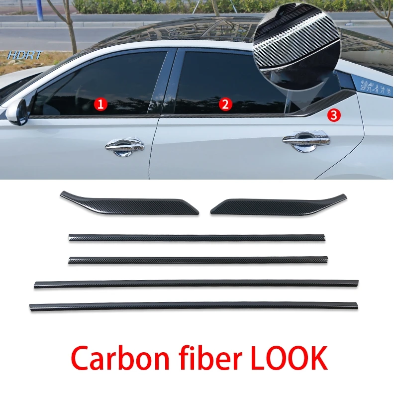 Подходит для Nissan Altima 2019 2020 2021 2022 2023 сталь глянцевая черная углеродистая отделка