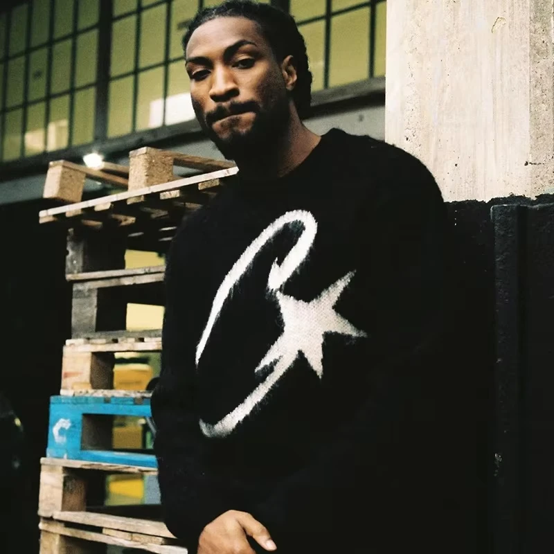 Осень-зима 2025 г. модный женский вязаный свитер с длинными рукавами свободный