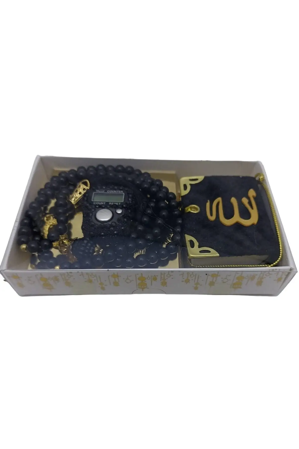 

Gift Boxed Mevlit Gift Set Black (Mini Quran Pearl Tasbih 99 Stone Zikirmatik)