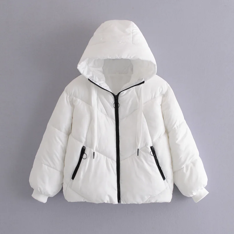 Women's Jacket Winter Oversized Pockets Thick Hooded Solid Jacket Women Fashion Retro Jacket Women Clothing