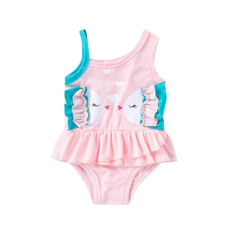 

Женский купальник, летнее бикини для девочек, мультяшное животное, кисточка, купальник с оборками, детская пляжная одежда, купальные костюм...