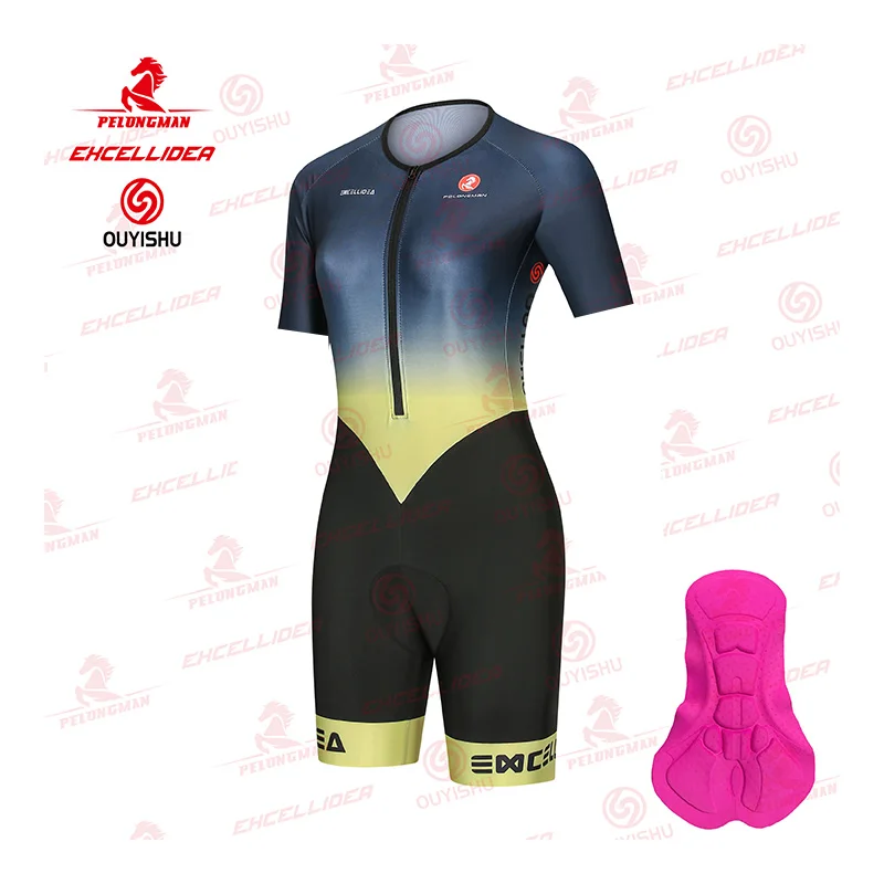 

2021 Women's Fashion Clothes Cycling Triathlon Sets Sleeveless Macaquinho Ciclismo Feminino Bicycle Skinsuit Jumpsuit Kits