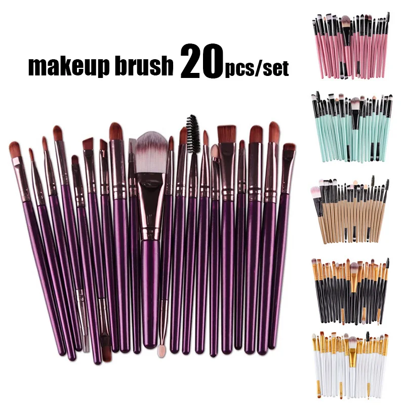 20Pcs/Lot Makeup Brushes Tool Set Cosmetic Powder Eye Shadow Foundation Blush Blending Kabuki Beauty Make Up Brush Maquiagem