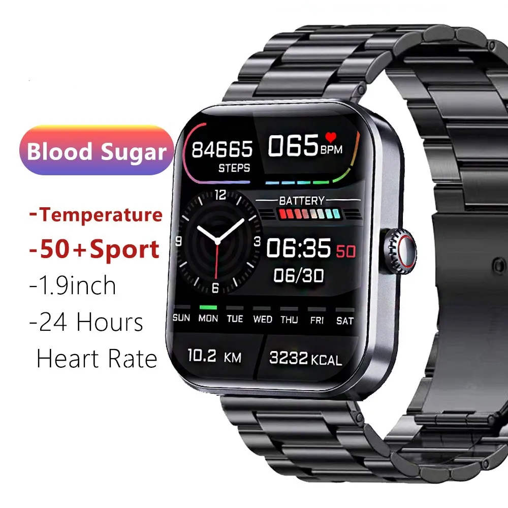 

Smart Watch Blood Glucose Sugar 1.9 Inch Smartwatch Men Women 24 Hours Heart RateTemperature Fitness Tracker Monitoring F57L