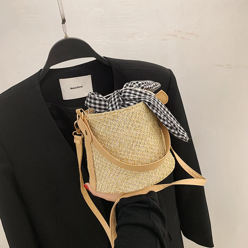 

Straw beach bag for women 2021 summer new Korean messenger bag for women
