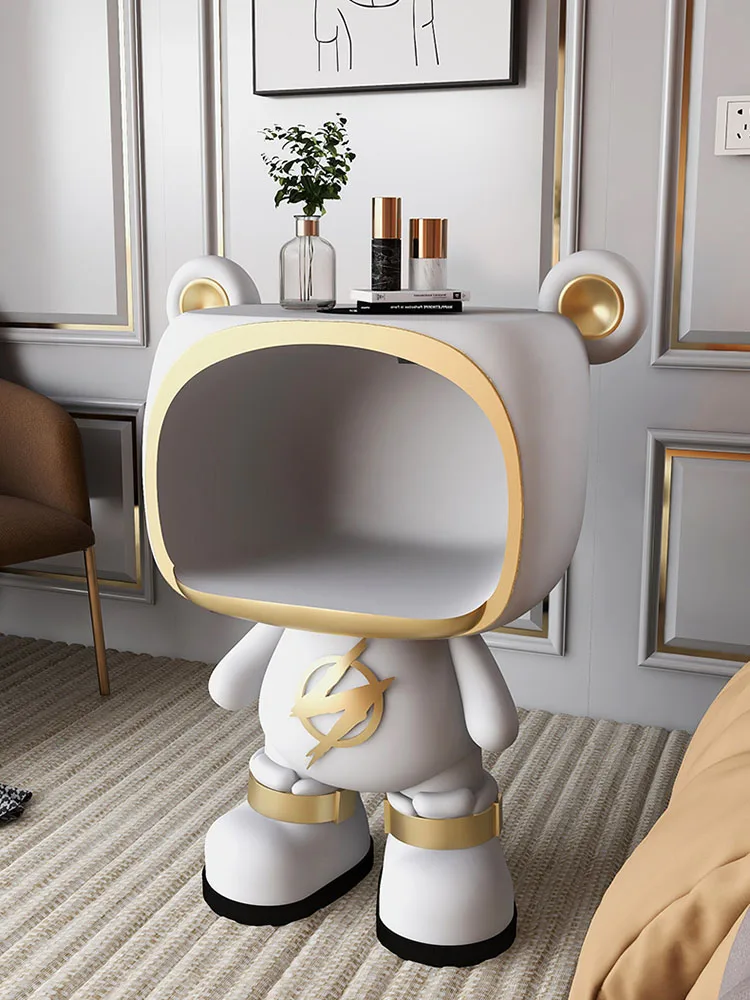 nightstands Bedroom Furniture Bedside Table Living Room Smart Furniture Sofa Side Table Home Decor Cartoon Bear Resin Statue