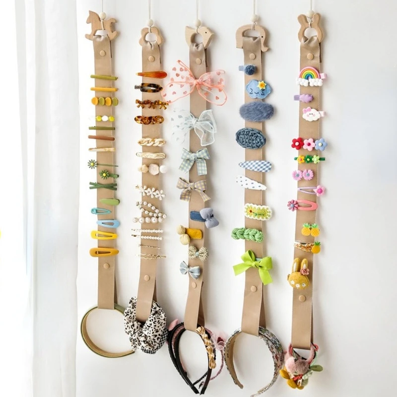 

1PC Hairpin Storage Hanging Ribbon Woman Hairband Display Hanger Shelf Headwear Organizer Strap Baby Headrope Dresser Decoration