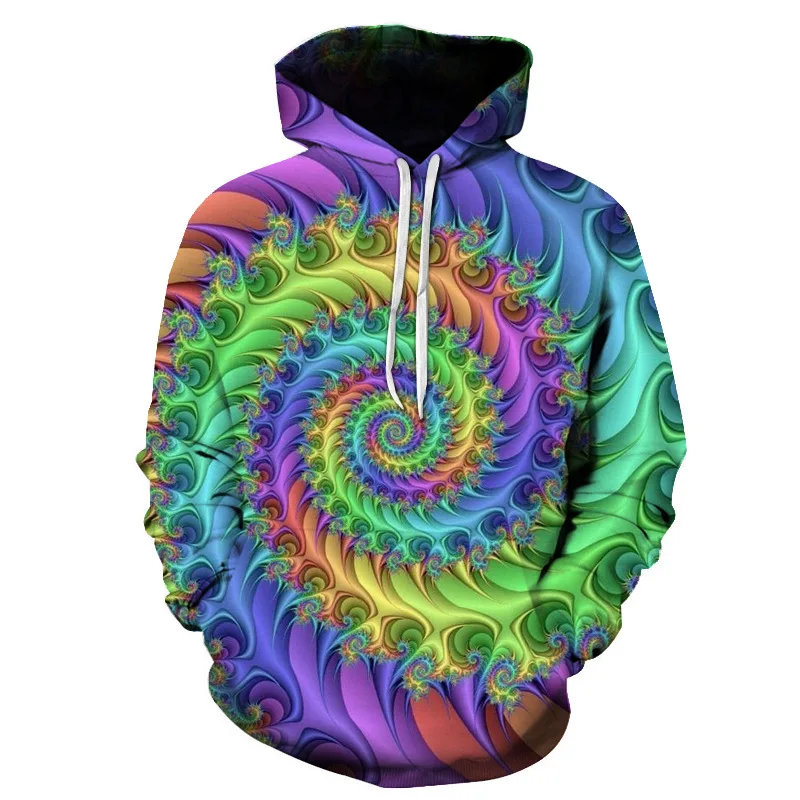 

New Men's 3D Gradient Vortex Printed Hooded Sweatshirt Casual Fashion Couple y2k hoodies women Tracksuit Oversized Sudaderas