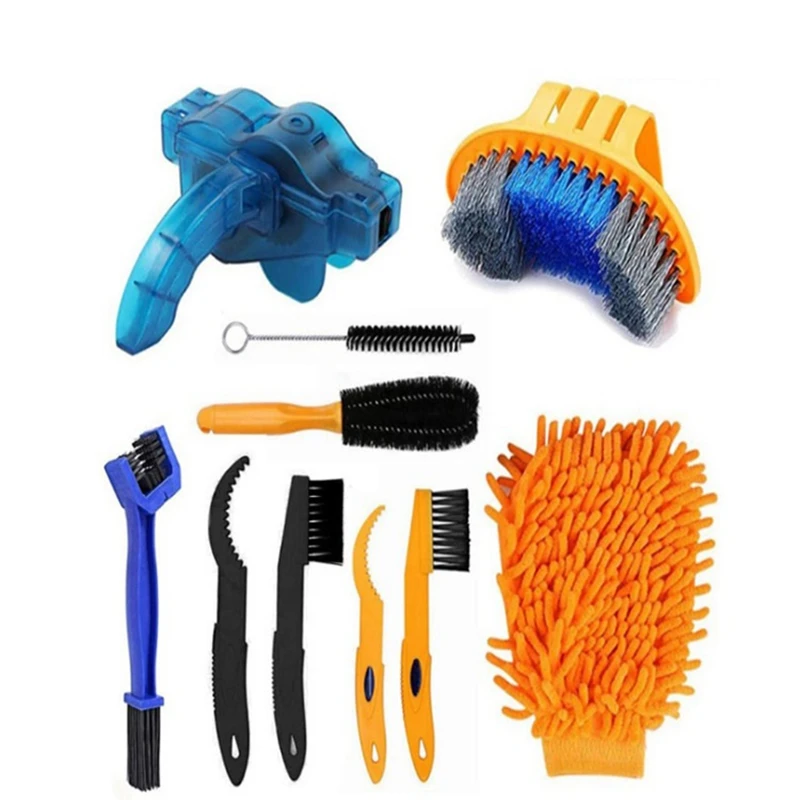 

1 Set Bike Cleaning Kit Bicycle Chain Cleaner Wash Tool Set Bicycle Repair Tools Accessories