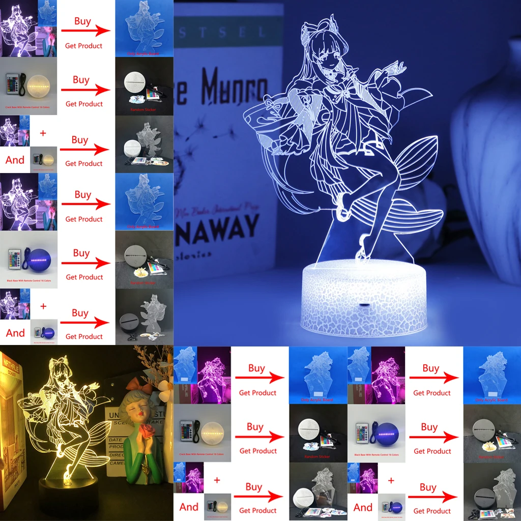 

Аниме-игра ROSARIA; Ночсветильник; Светодиодная лампа; Raiden Shogun Deco Genshin; Ударная основа и акриловая доска продаются отдельно