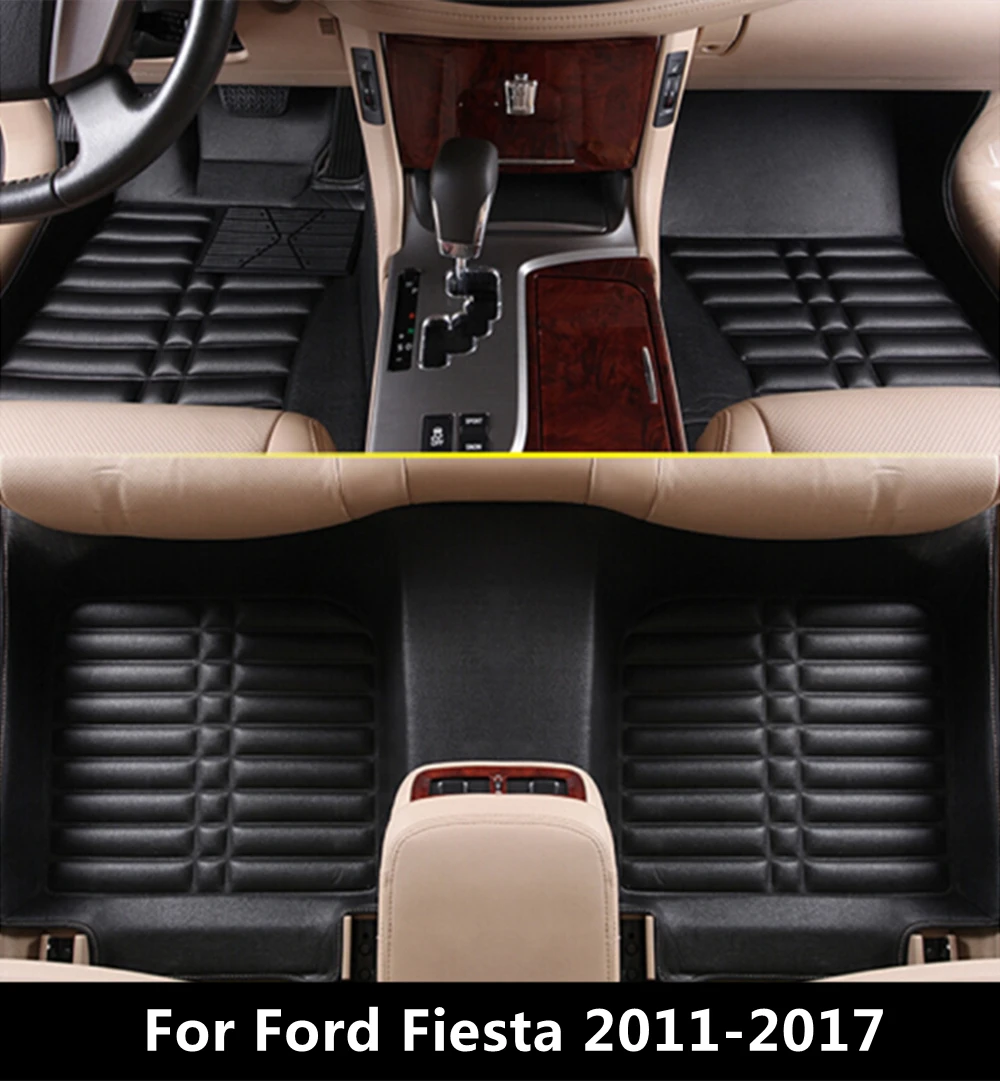 

SJ 3D Waterproof Custom Car Floor Mats Front & Rear FloorLiner Styling Auto Carpet Mat FIT For Ford Fiesta 2011 2012 2013-2017