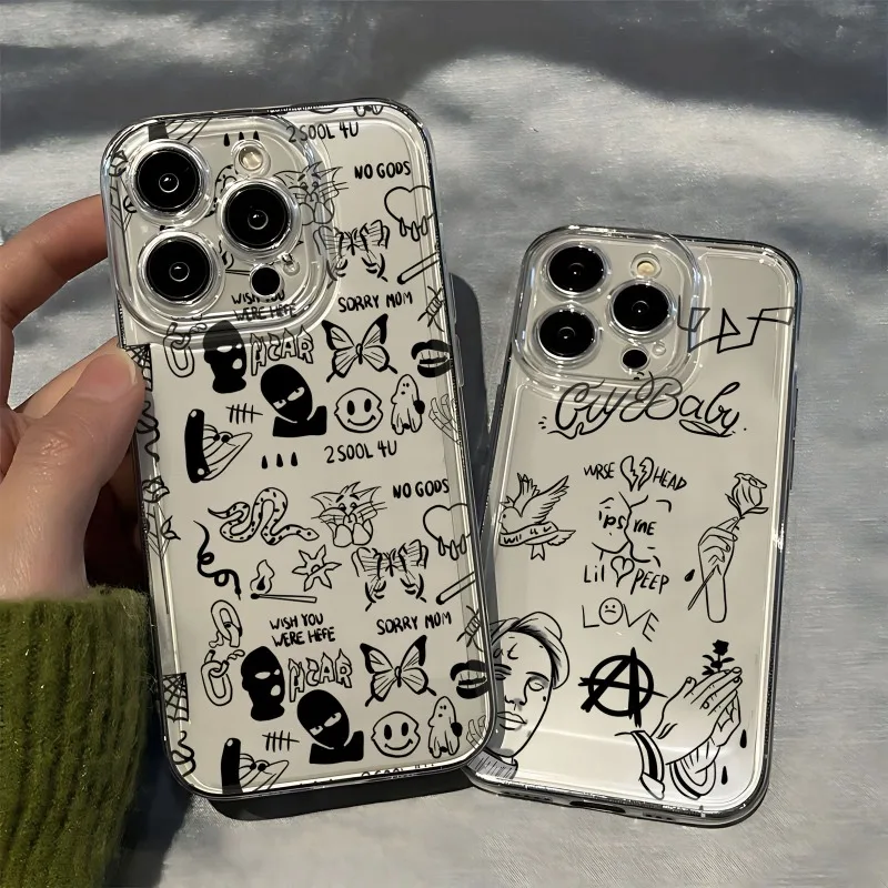 Фото Противоударный чехол для iPhone 17 16 15 11 12 14 13 Pro Max Mini X XS XR 7 Plus 17E Air с дизайном Lil Peep Hellboy Love №2
