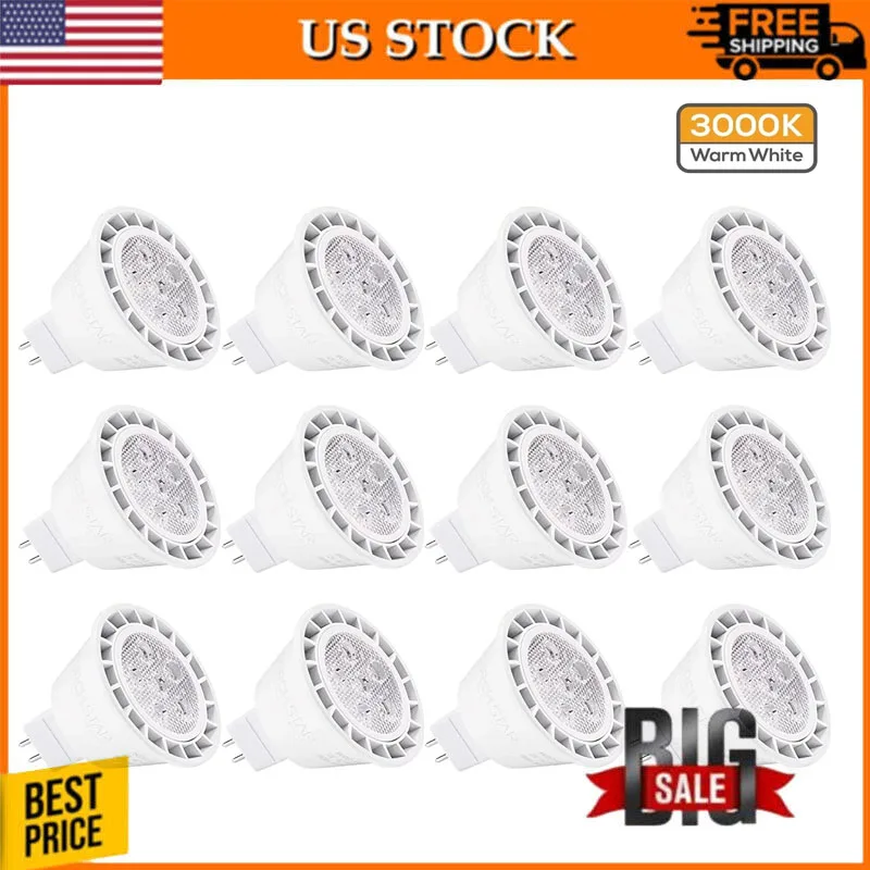 

Диммируемая лампа точечного светильника 50 Вт эквивалентная, GU5.3 двухконтактная основа, список UL & Energy Star, 7 Вт, 490лм, 12 В, 3000K теплый белый