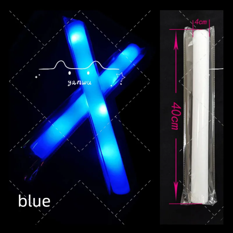 

Синие светящиеся пенные палочки, 30 шт., разноцветные блестящие светящиеся дубинки, светящиеся в темноте трубки, товары для свадебной вечеринки, 3 режима, мигающие палочки, игрушка