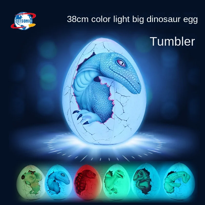 

Night Market Wholesale Cartoon Inflatable Dinosaur Egg Tumbler Colored Light Glow Flash Ball Children Birthday Party Decoration