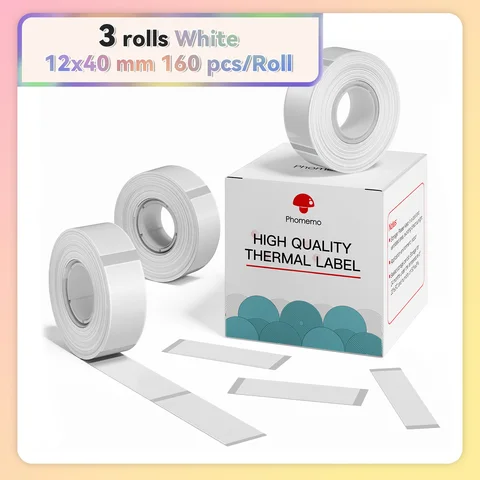 Phomemo наклейки белые 3 рулона для Q30/Q31/Q30S/D30