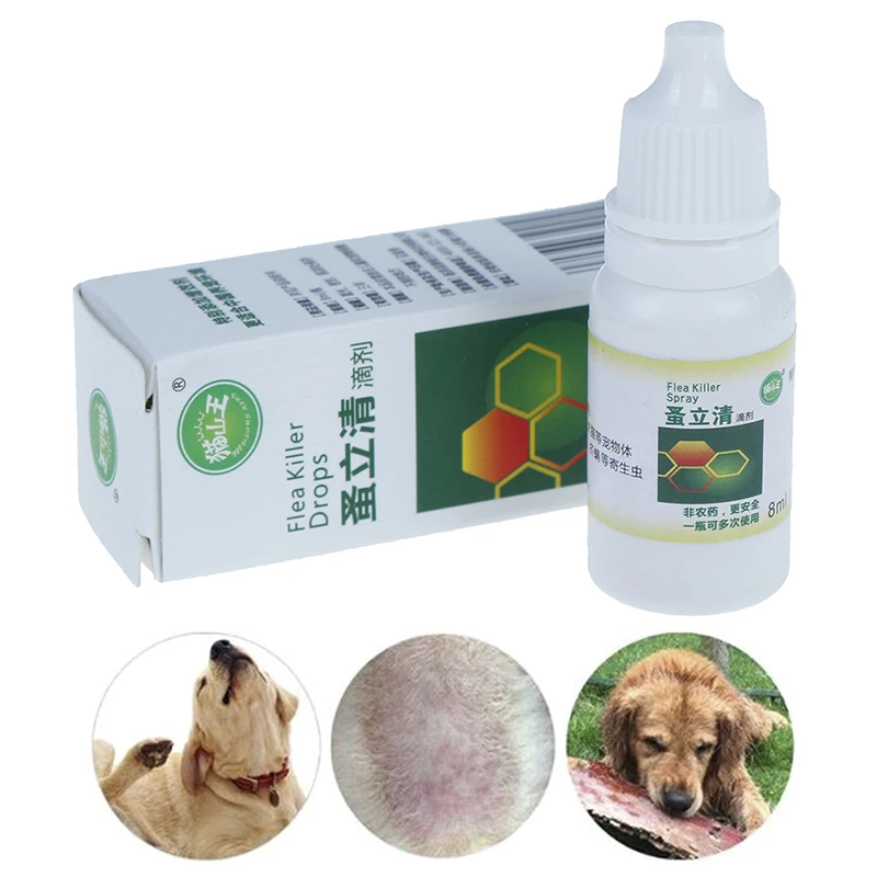 

8ml Anti-flea Drop Insecticide Flea Lice Insect Killer Liquid Pet Insect Killer Spray for Dog Cat Puppy Kitten Treatment
