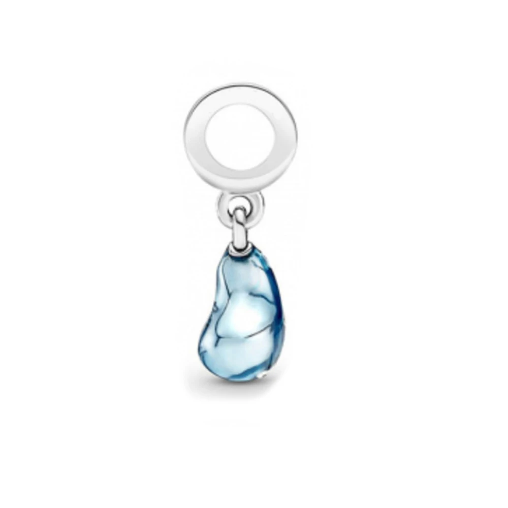 Pendentif en verre bleu du lac Baïkal pour dames, bracelet à bricoler soi-même, matériau perlé, élégant et noble, accessoire de bijoux romantique, Pandora 925, mode