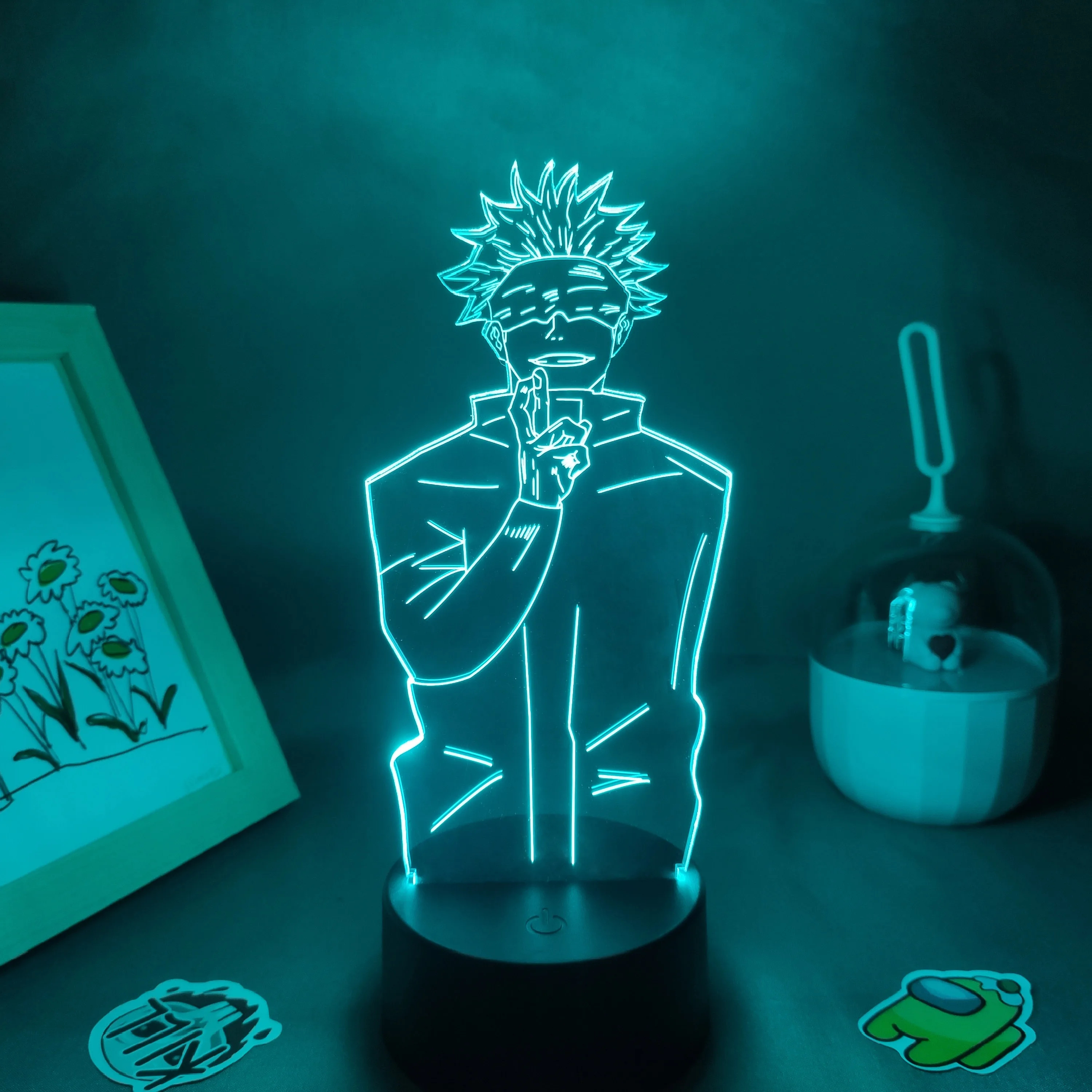 

Gojo Satoru манга юютсу Kaisen аниме фигурка 3D лавовые лампы RGB неоновая батарея Сенсорное ночное освещение украшение для спальни прикроватный стол...