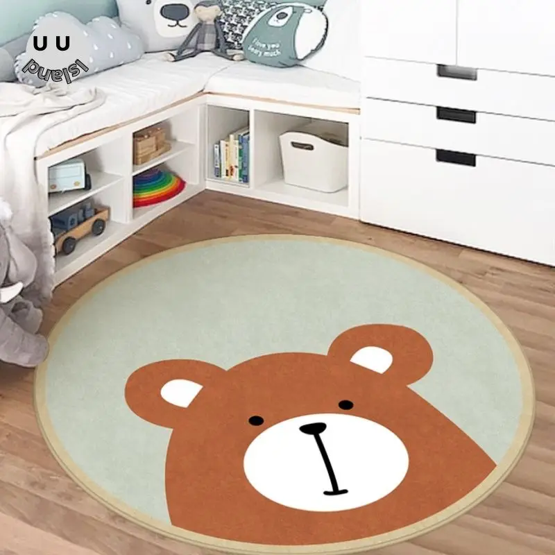 

Круглый ковер для спальни, детские коврики, Мультяшные коврики для гостиной, волосы, Детский ковер, плюшевый коврик для детской игры, пушист...