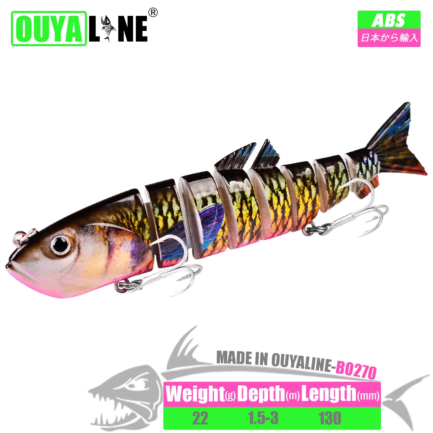 

Sinking Wobblers Fishing Lure Swimbait 8 Segments 22g 13cm Isca Artificial Multi Jointed Hard Baits For Perch Fish Tackle Leurre