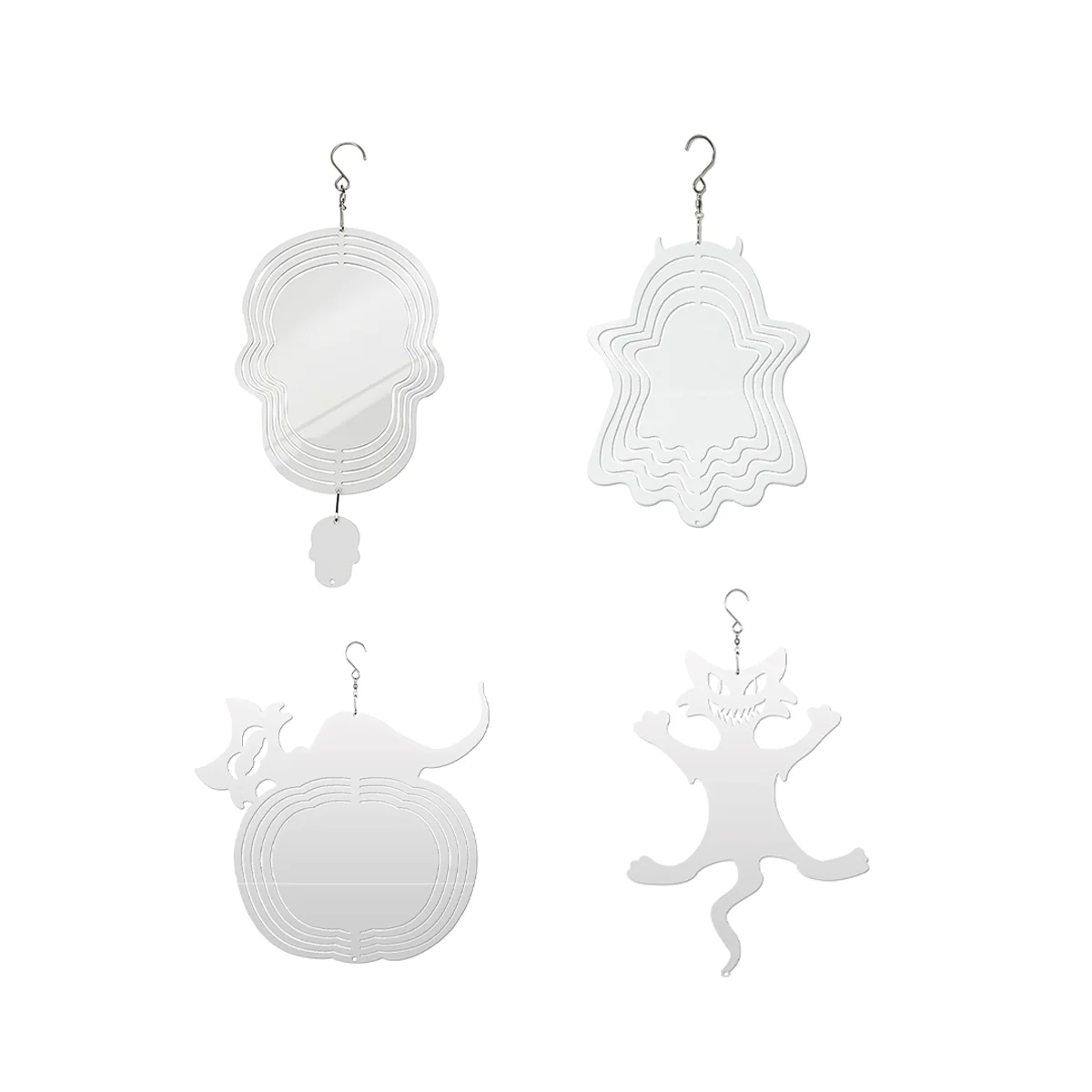 

4Pack 8 Inch Sublimation Wind Spinners Blanks Hanging Wind Spinners Halloween Day for Indoor Outdoor Garden Decoration