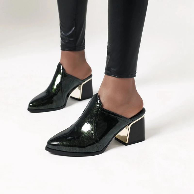 

BLXQPYT женские сандалии 2022 кожаные гладиаторские сандалии на высоком каблуке сексуальные модные тапочки с острым носком женская обувь для ве...