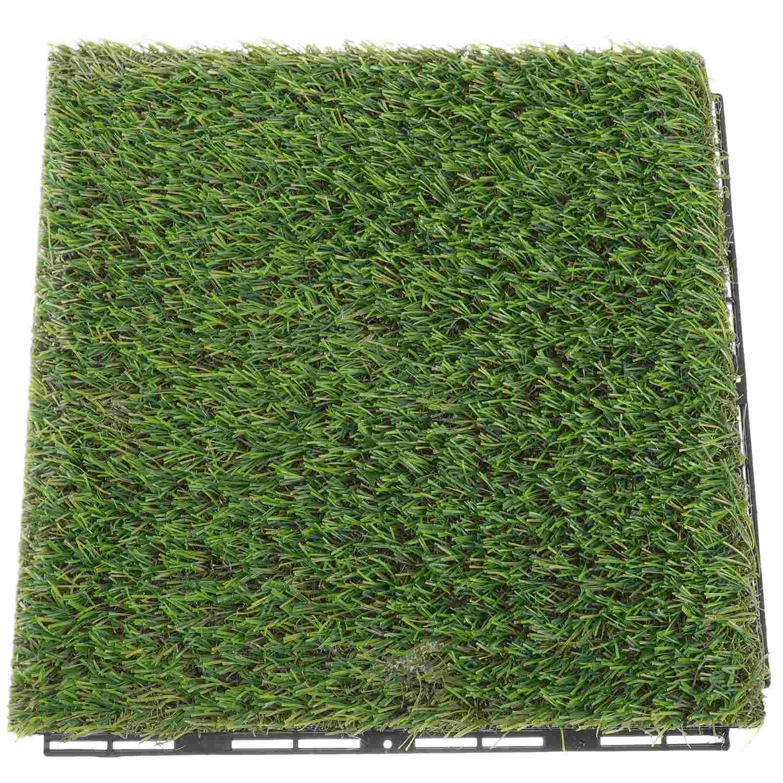 Simulation Grass Mat Square Area Rug Artificial Synthetic Green Outdoor Decor Floor Tile
