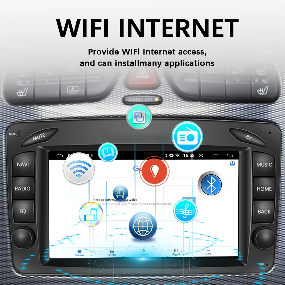 Автомагнитола Podofo мультимедийный плеер на Android с GPS для Mercedes Benz CLK W209 W203 W463 W208