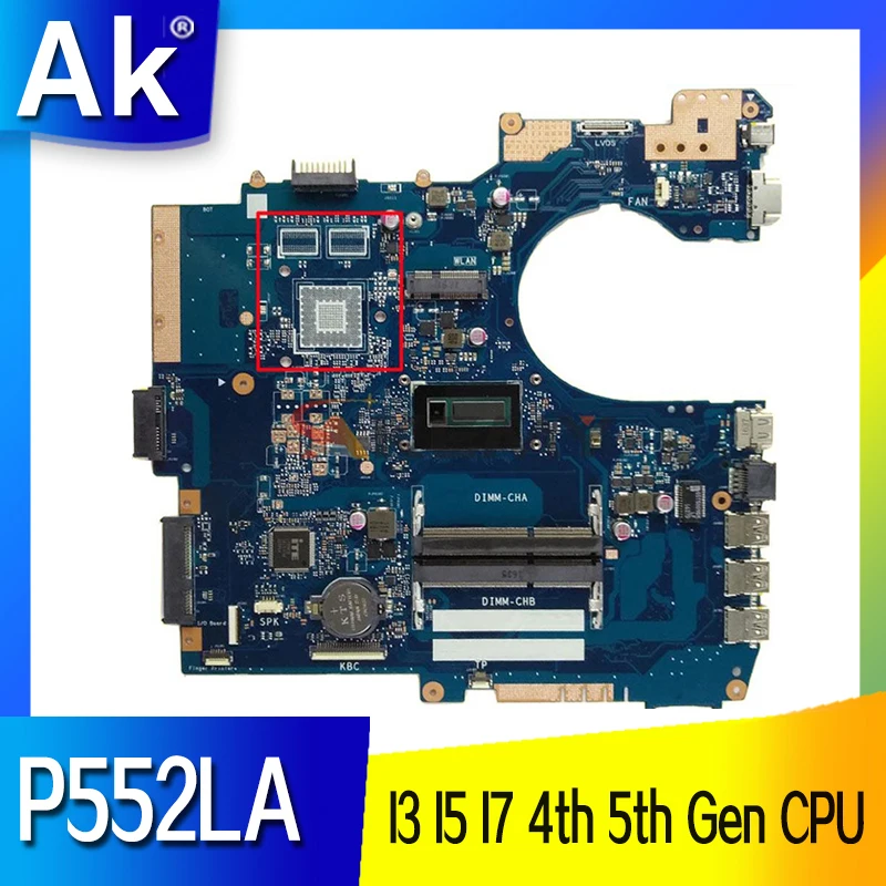 Материнская плата для ноутбука P552LA I3 I5 I7 4-го поколения 5-го CPU UMA ASUS P552LJ P552L P552
