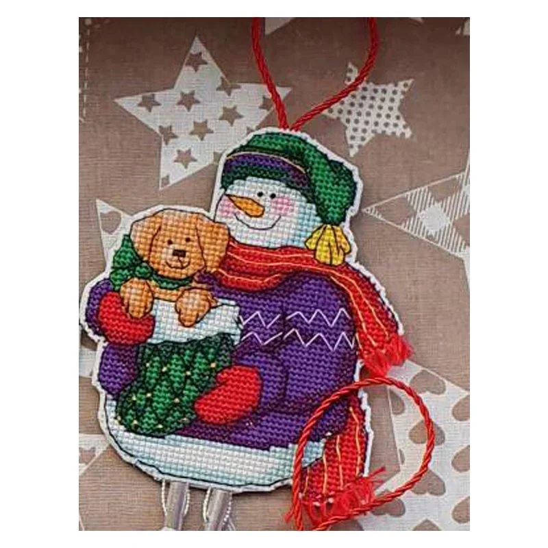 Amishop Золотая коллекция набор для вышивки крестом рождественский снеговик и