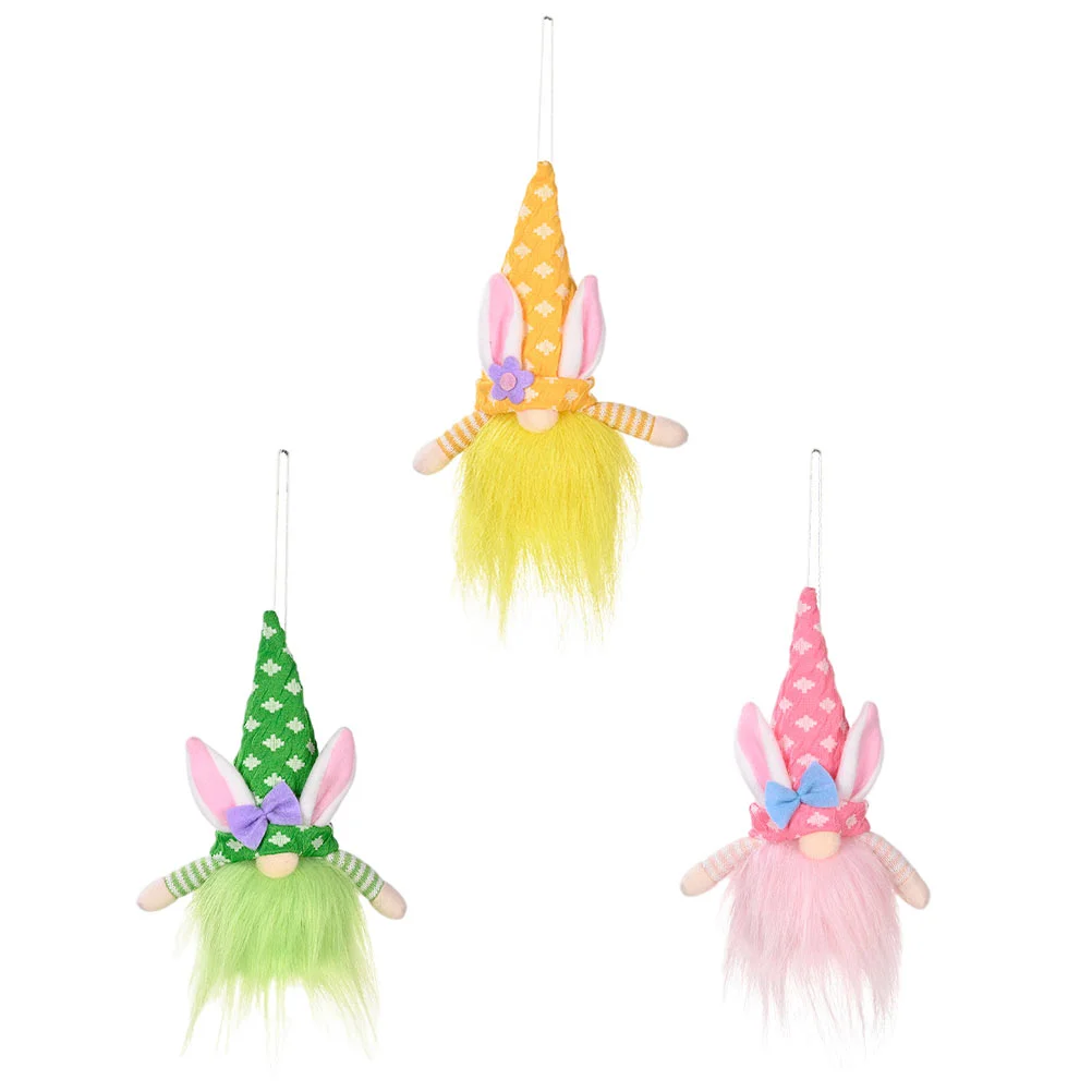 

3 pcs Exquisite Easter Themed Gnome Doll Festival Decor Glowing Gnome Doll Decor