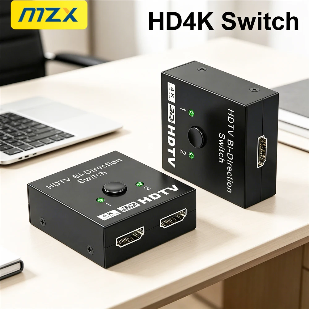 Фото MZX Двунаправленный HDMI-коммутатор 1x2 2x1 4K, KVM-сплиттер, адаптер-конвертер для монитора, ноутбука, ПК, аксессуары №1